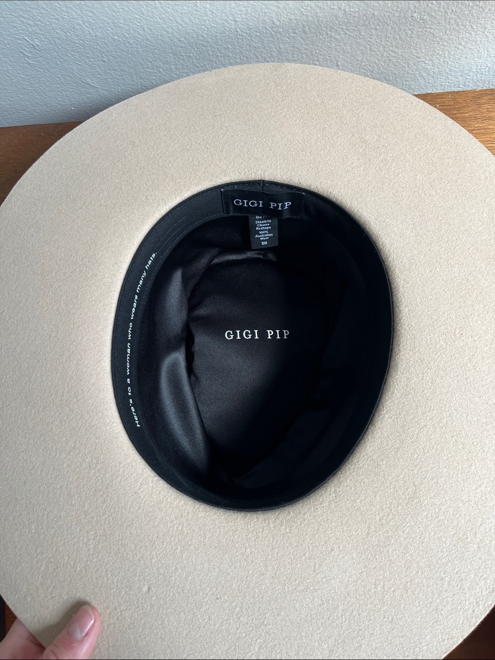 Gigi Pip Dakota Wide Brim Felt Hat in Light Beige - Picture 2 of 6